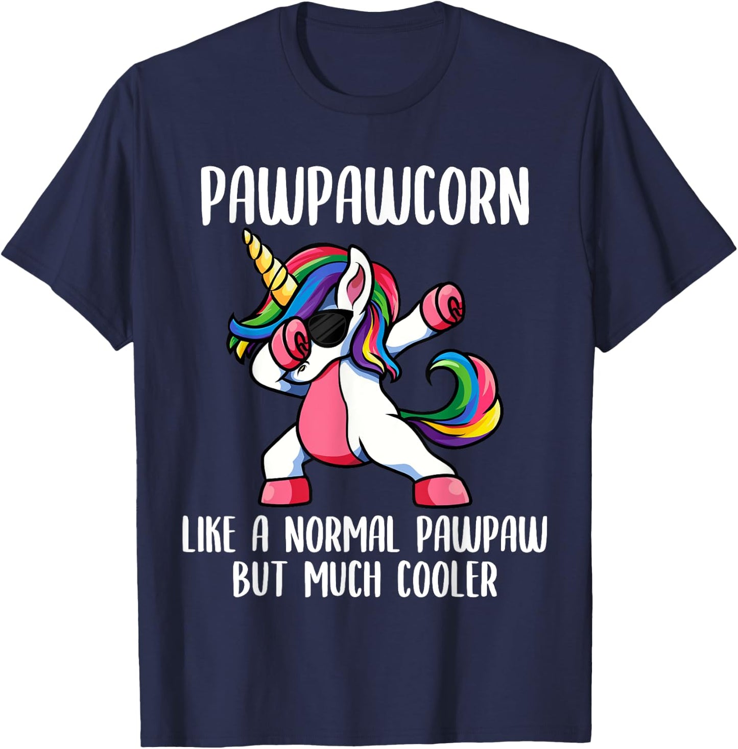 Unicorn Pawpaw Girl Clothes, PawpawCorn Cute T-Shirt - T-Shirt | Navy
