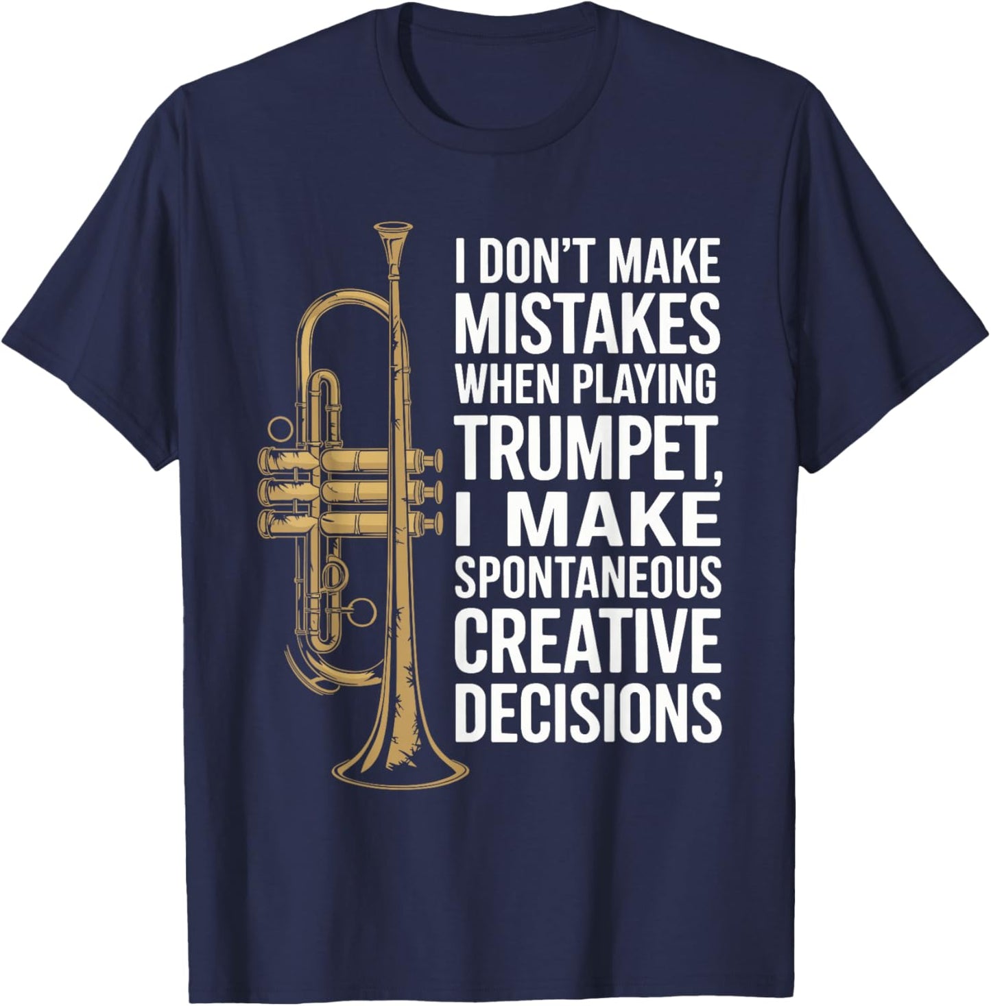 Jazz Trumpeter Design Brass Marching Band Trumpet Player T-Shirt - T-Shirt | Navy