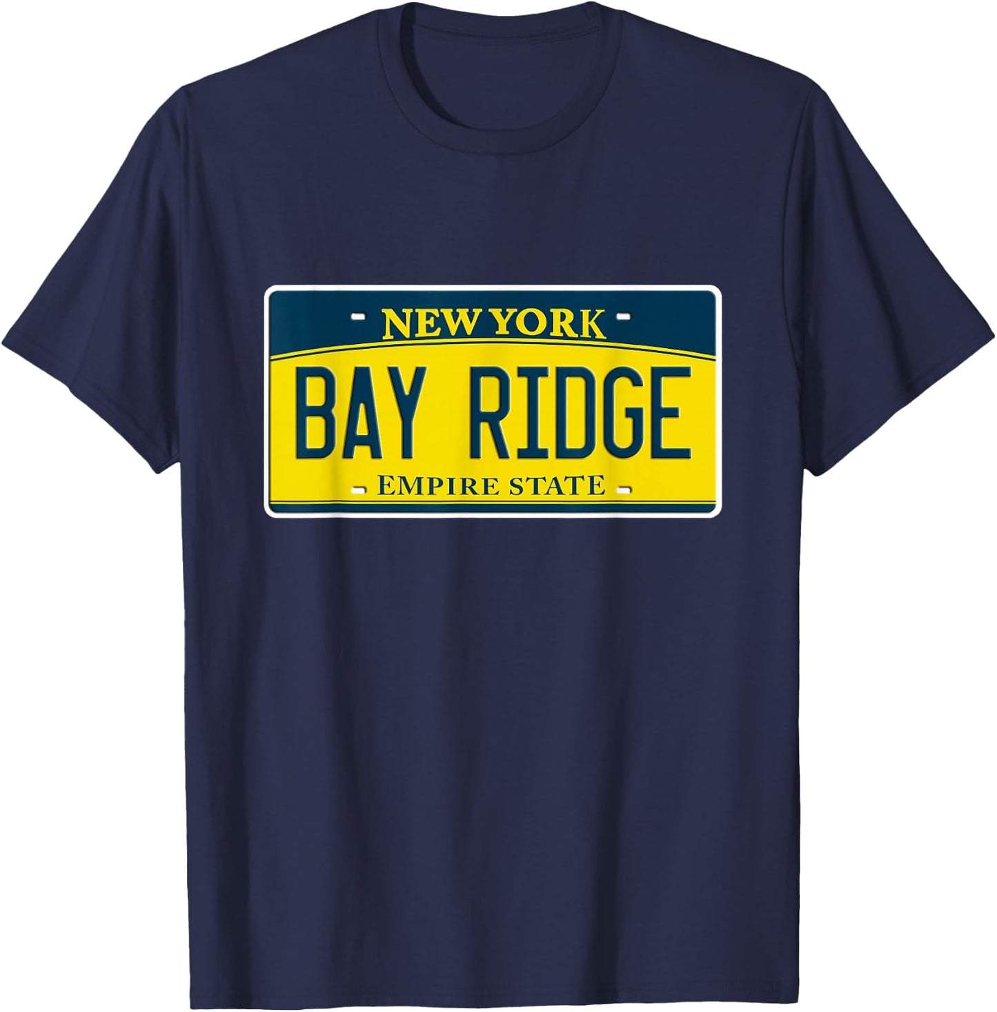 Bay Ridge Brooklyn NY New York Neighborhood License Plate T-Shirt - T-Shirt | Navy