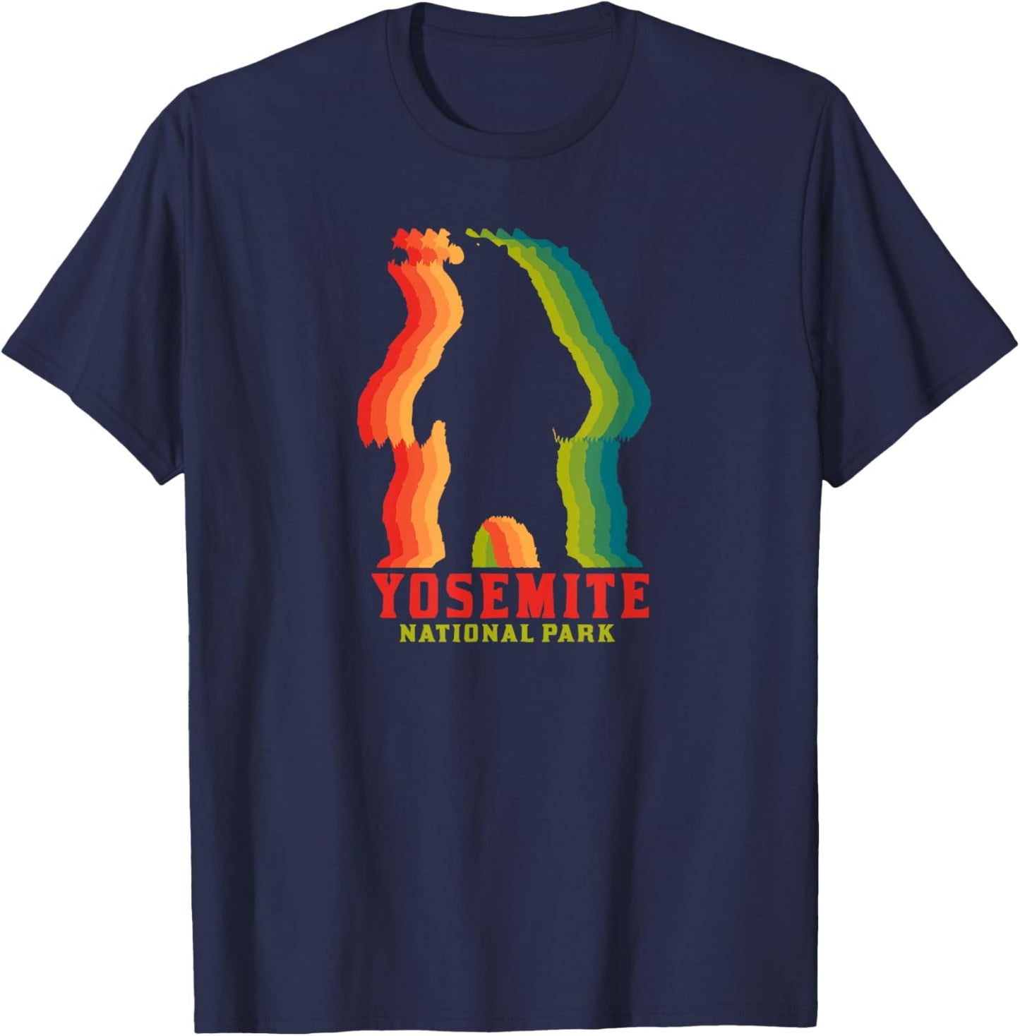 Yosemite National Park Colorful Bear Graphic T-Shirt - T-Shirt | Navy