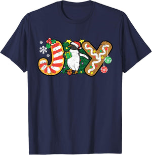 Penguin Joy Christmas Pajama X-mas Snowflakes Winter Holiday T-Shirt - T-Shirt | Navy
