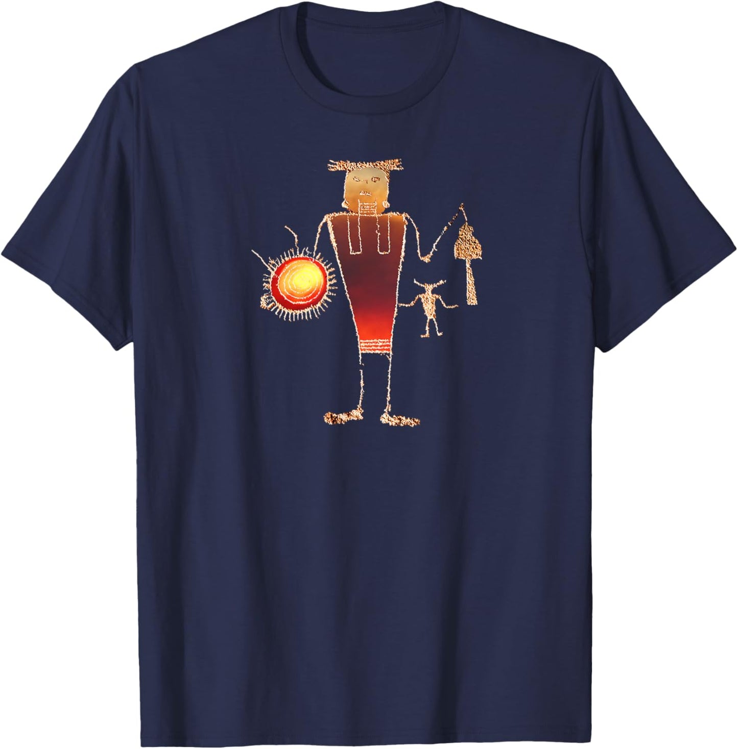 Sun Spiral Petroglyph. T-Shirt - T-Shirt | Navy