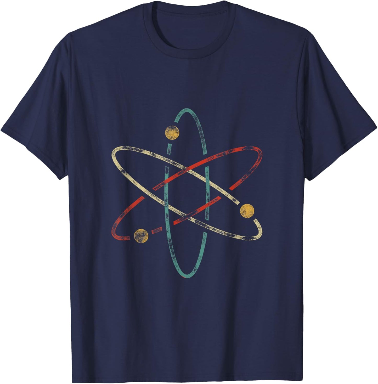 Chemistry & Periodic Table Quotes Retro Atom Chemistry - -Adults/Kids - Black - Short Sleeve - Small - - Classic Fit - Polyester 100% T-Shirt - T-Shirt | Navy