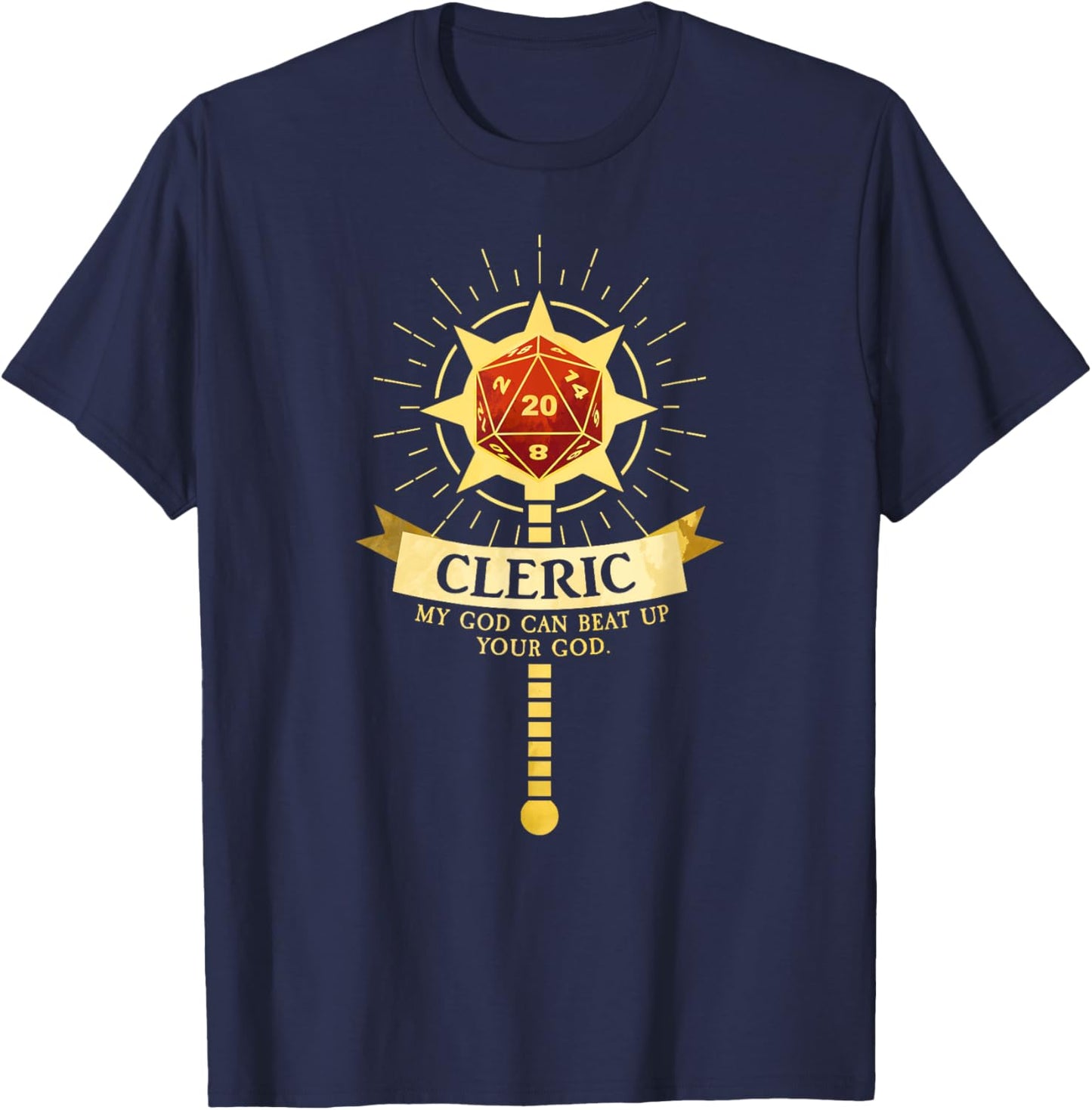 Cleric Class RPG Roleplaying Gamer T-Shirt - T-Shirt | Navy