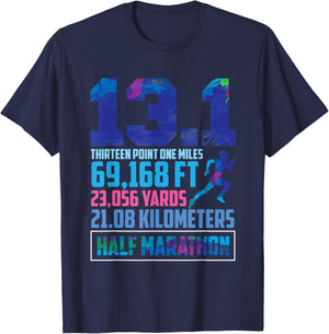 Half Marathon 13.1 Miles Running Runner T-Shirt - T-Shirt | Navy