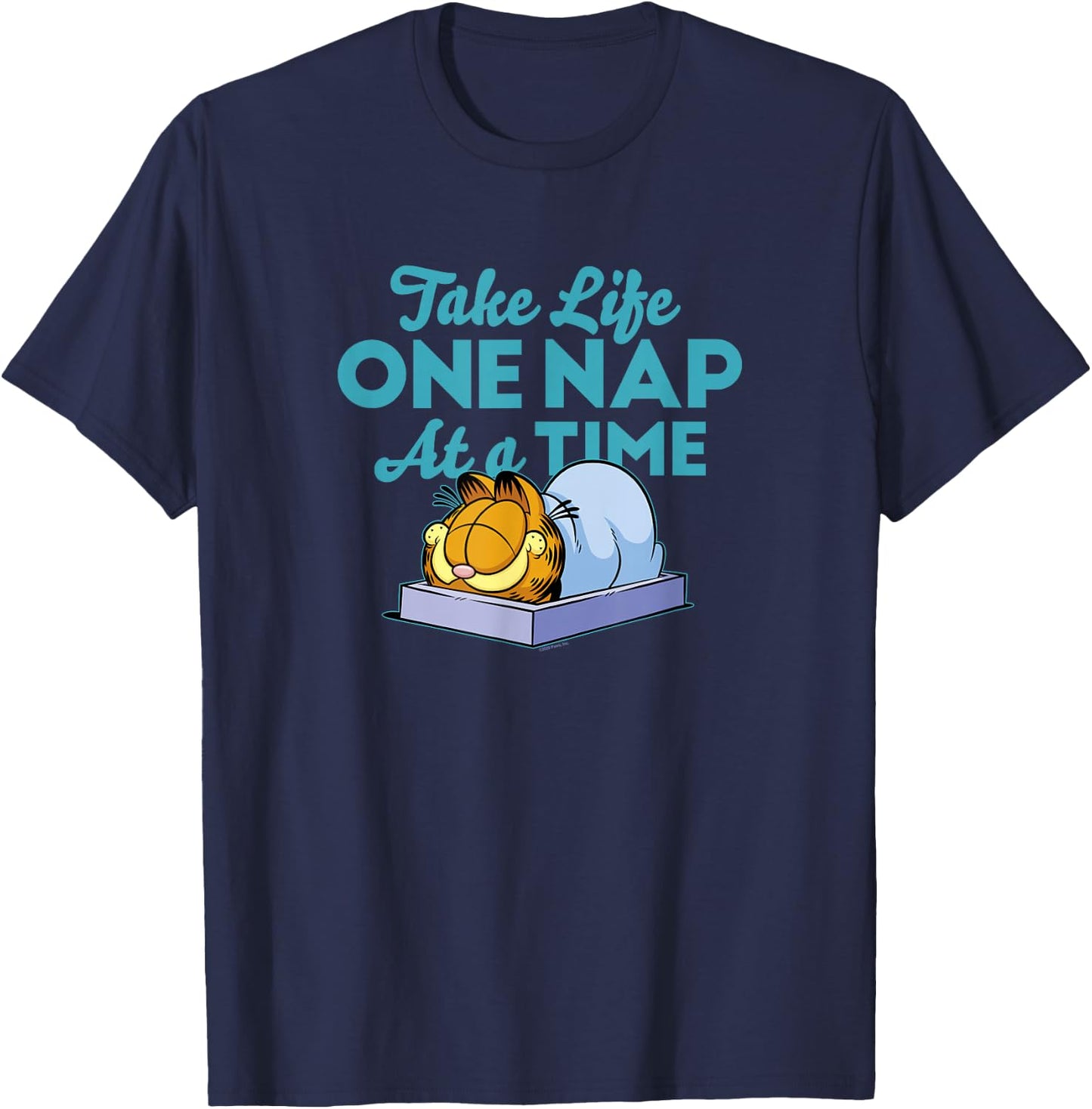 Garfield Take Life One Nap At A Time Garfield T-Shirt - T-Shirt | Navy