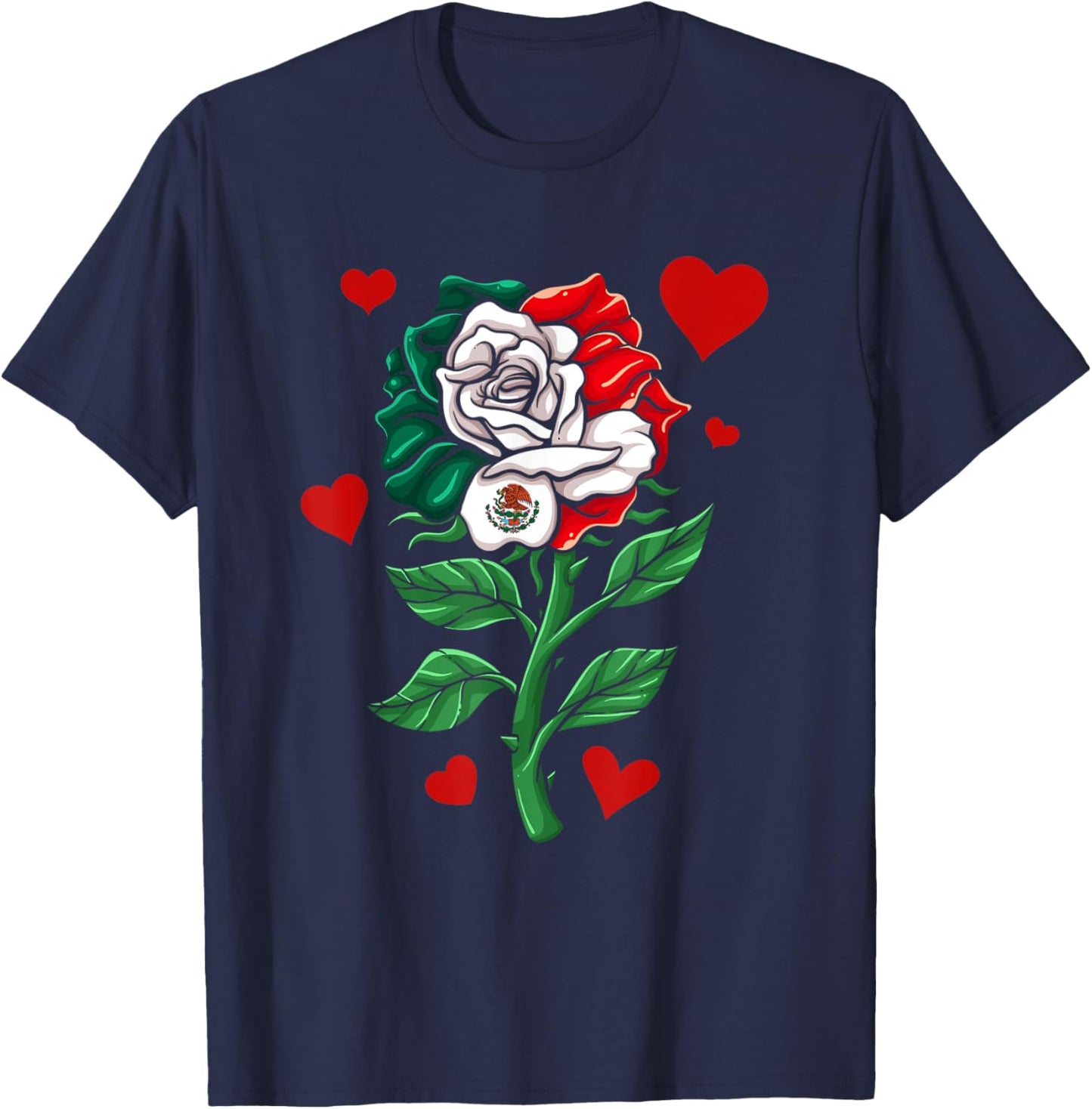 Mexico Gift Rose Tijuana Mexican Hispanic Pride Poncho T-Shirt - T-Shirt | Navy