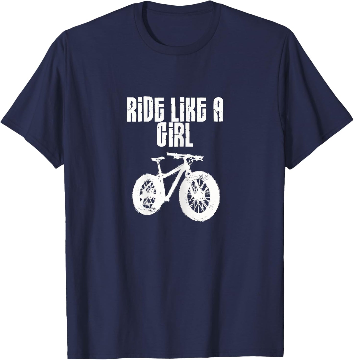 Ride Like A Girl Mountain Biking Mountain Bike T-Shirt - T-Shirt | Navy