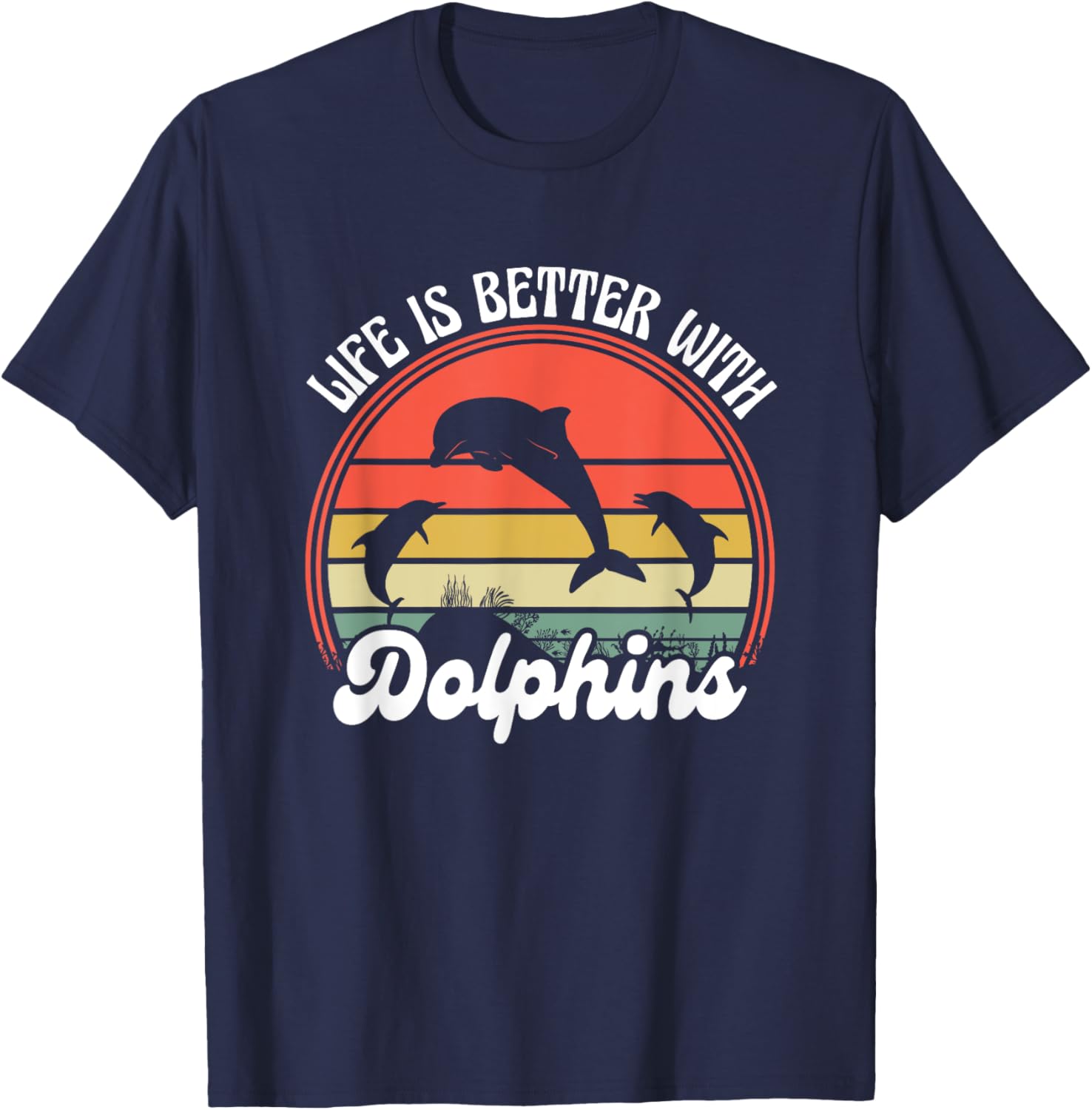 Dolphin Lover Cute Sea Ocean Animals Funny Dolphin Trainer T-Shirt - T-Shirt | Navy