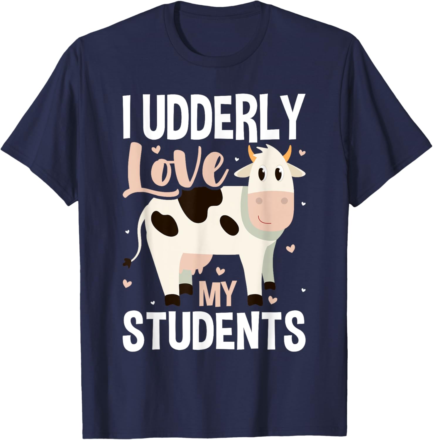 Cow Teacher Lover Women Girls Kids T-Shirt - T-Shirt | Navy