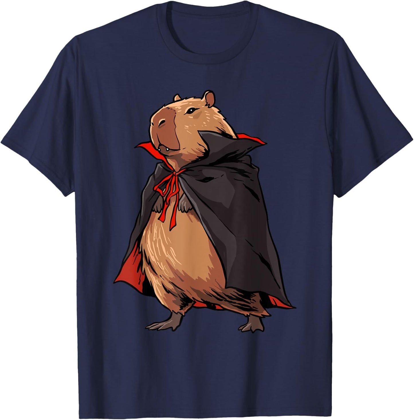 Capybara Shirt Halloween Capybara Vampire Vampybara Rodent T-Shirt - T-Shirt | Navy