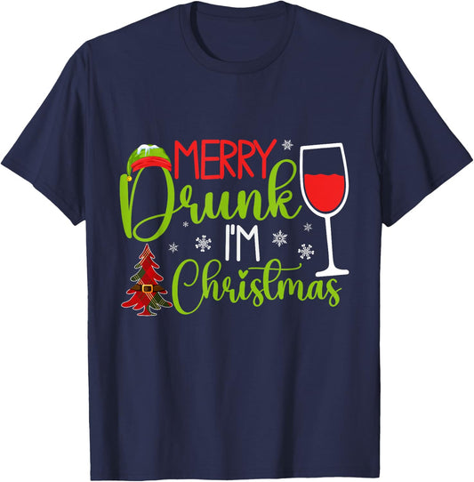 Merry Drunk I'm Christmas T-Shirt - T-Shirt | Navy
