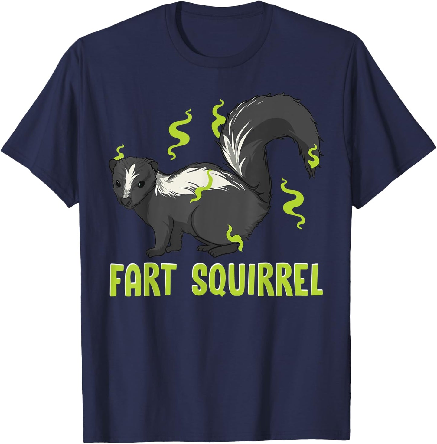 Funny Animal Shirts For Kids Adults FART SQUIRREL T-Shirt - T-Shirt | Navy