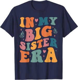 My Big Sister Era Big Sis Girls Kids Announcement Pregnancy T-Shirt - T-Shirt | Navy