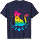 Celestial Pansexual Pride Flag Colours Astrology Cat T-Shirt - T-Shirt | Navy