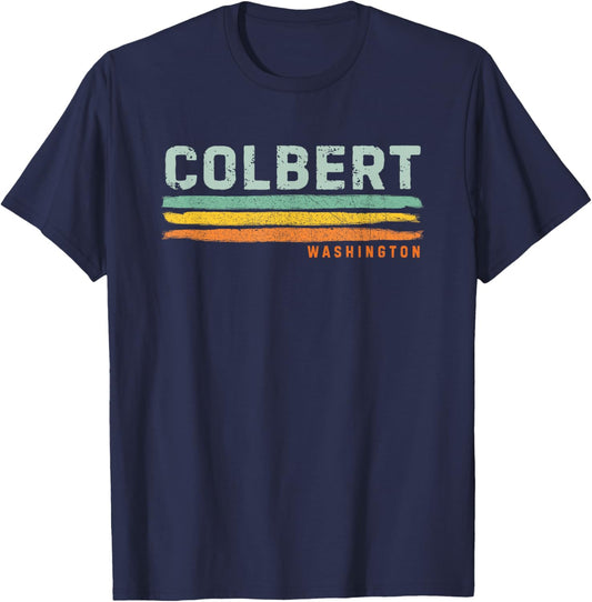 Vintage Stripes Colbert WA T-Shirt - T-Shirt | Navy