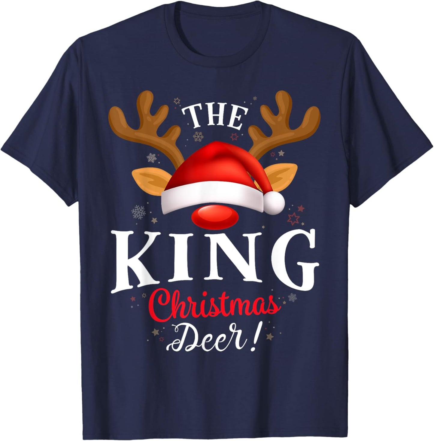 King Christmas Deer PJS Xmas Family Matching T-Shirt - T-Shirt | Navy