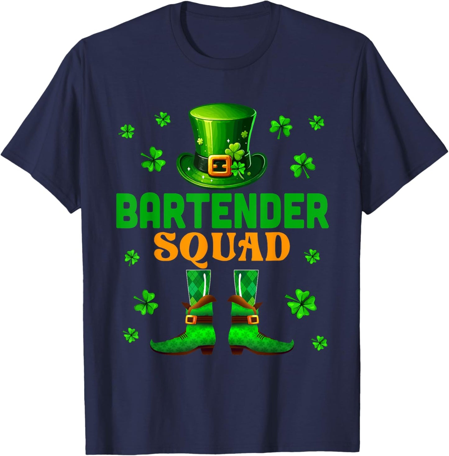 Bartender Squad St. Patrick's Day Costume Clovers Job Team T-Shirt - T-Shirt | Navy