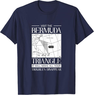 Visit The Bermuda Triangle Water Ocean Triangle T-Shirt - T-Shirt | Navy