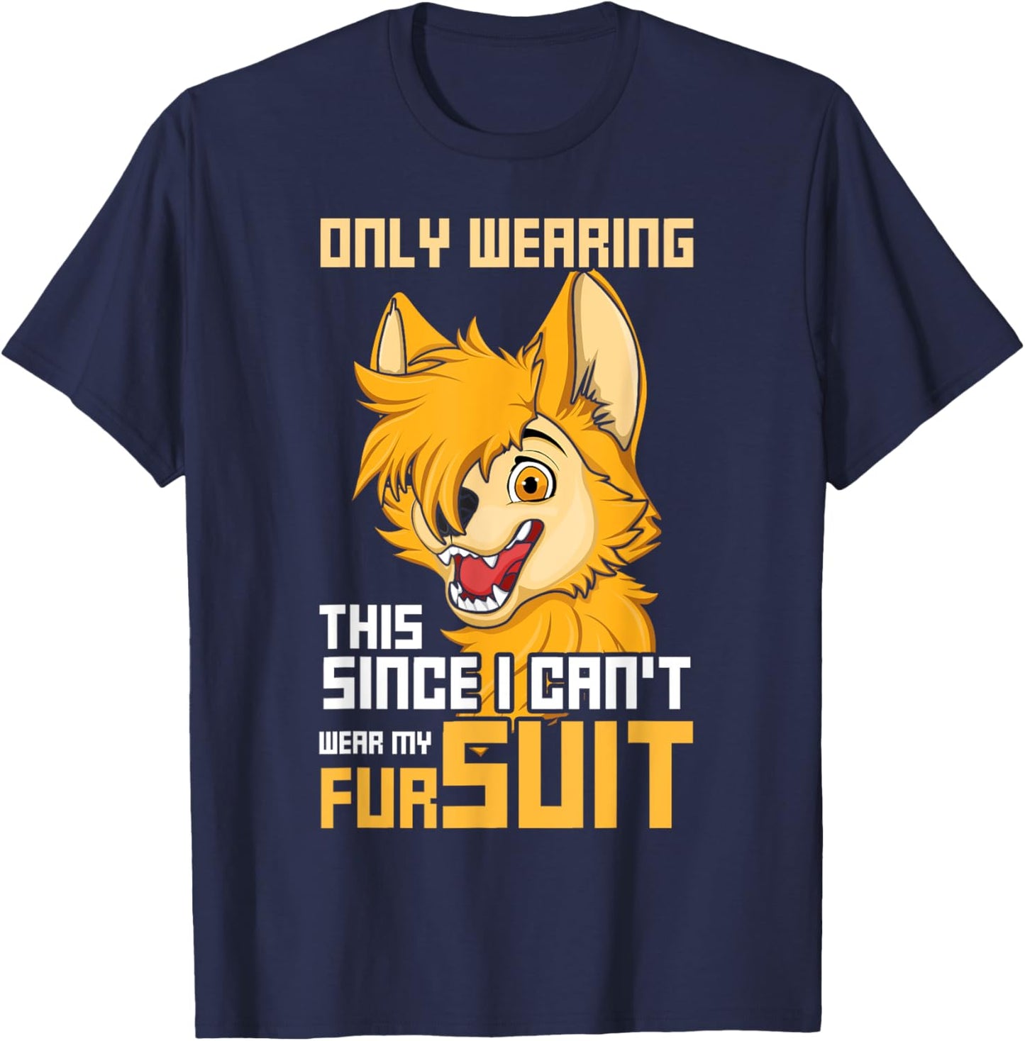 Kawaii Fox Proud Furry Tail Ear Furry Person Fursuit Cosplay T-Shirt - T-Shirt | Navy