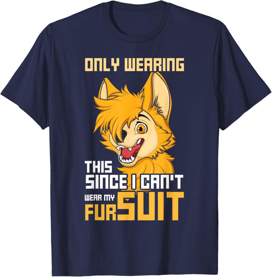 Kawaii Fox Proud Furry Tail Ear Furry Person Fursuit Cosplay T-Shirt - T-Shirt | Navy