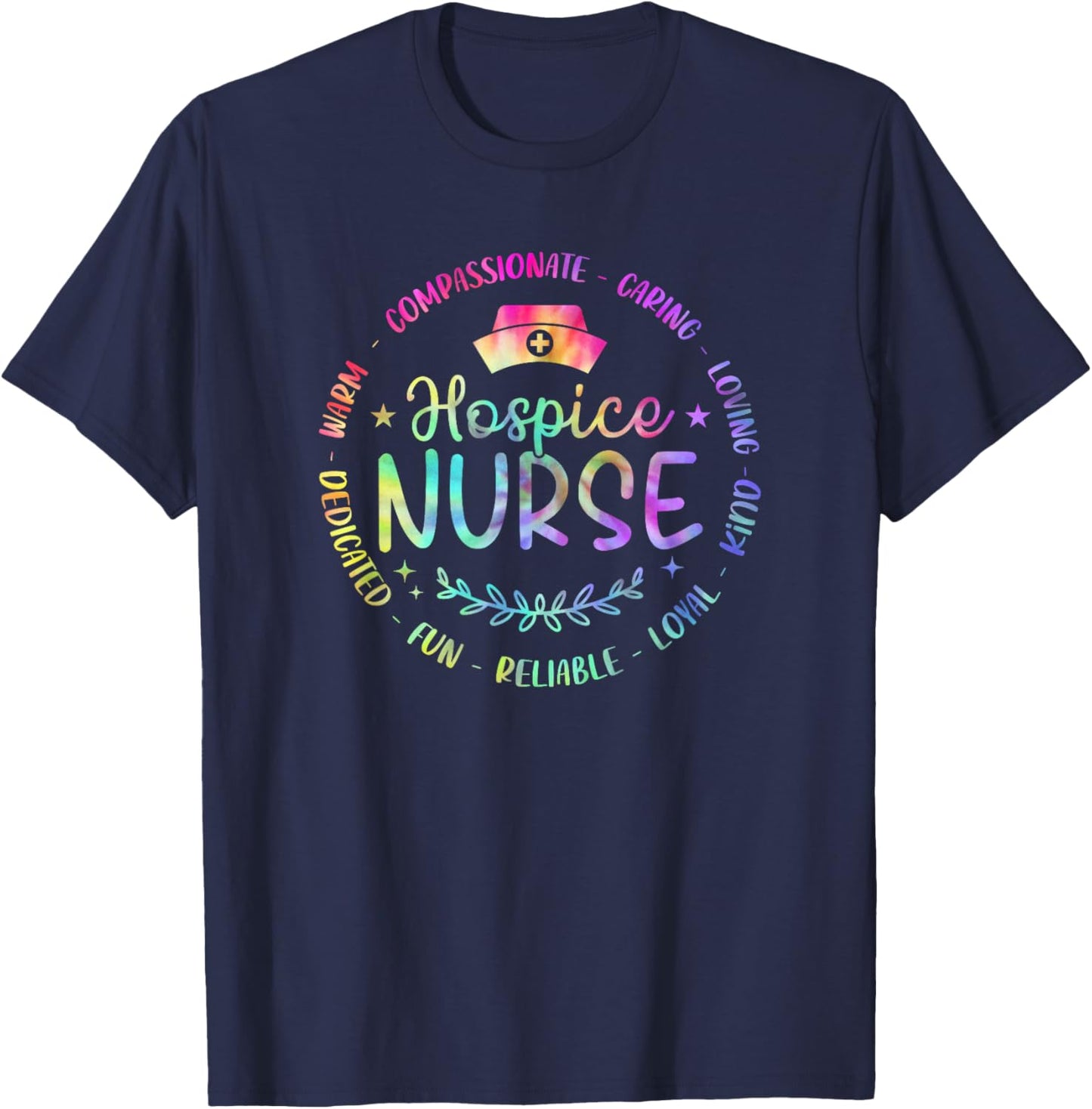 Funny Hospice Nurse Nursing Tie Dye Design Men T-Shirt - T-Shirt | Navy