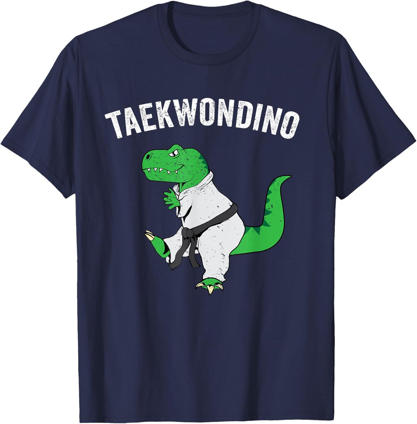 Funny Taekwondo T Rex Dinosaur Cute Martial Arts Boys Gift T-Shirt - T-Shirt | Navy