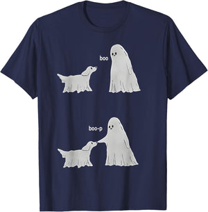 Boo Boop Ghost Pet Dog Halloween Cute Ghost Dog Lover Funny T-Shirt - T-Shirt | Navy