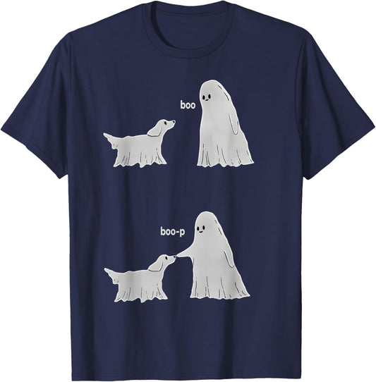 Boo Boop Ghost Pet Dog Halloween Cute Ghost Dog Lover Funny T-Shirt - T-Shirt | Navy
