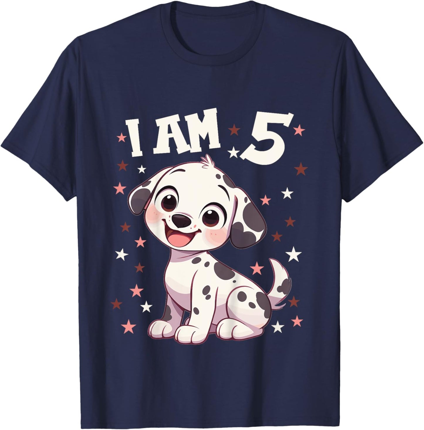Kids 5 Years old 5th birthday Dalmatian Dogs Dalmatian Dog T-Shirt - T-Shirt | Navy