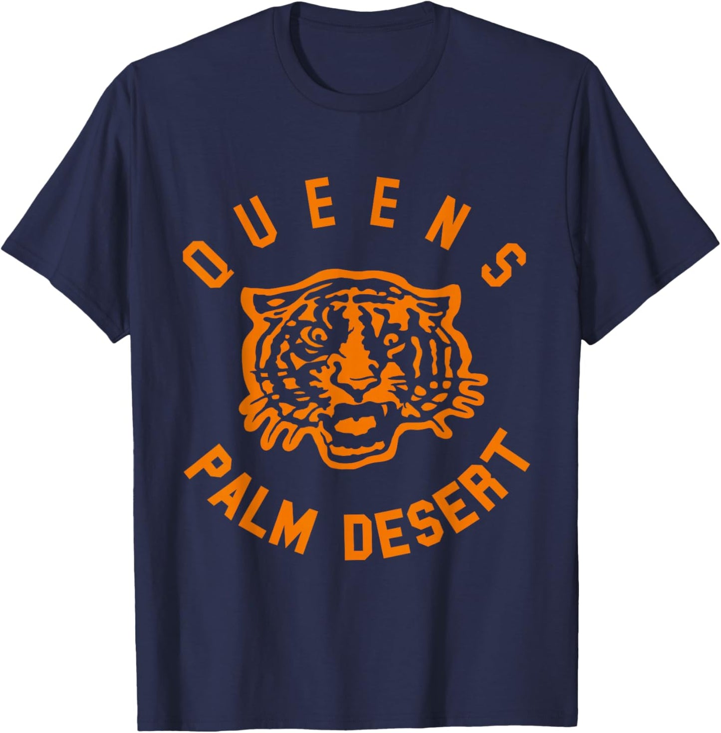 Official Queens of The Stone Age Tiger Palm Desert T-Shirt - T-Shirt | Navy
