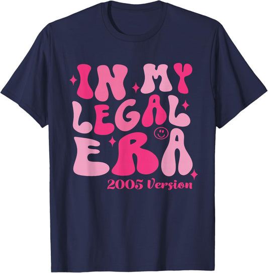 21st Birthday Outfit in My Legal Era 21 Years Old Girl Bday T-Shirt - T-Shirt | Navy
