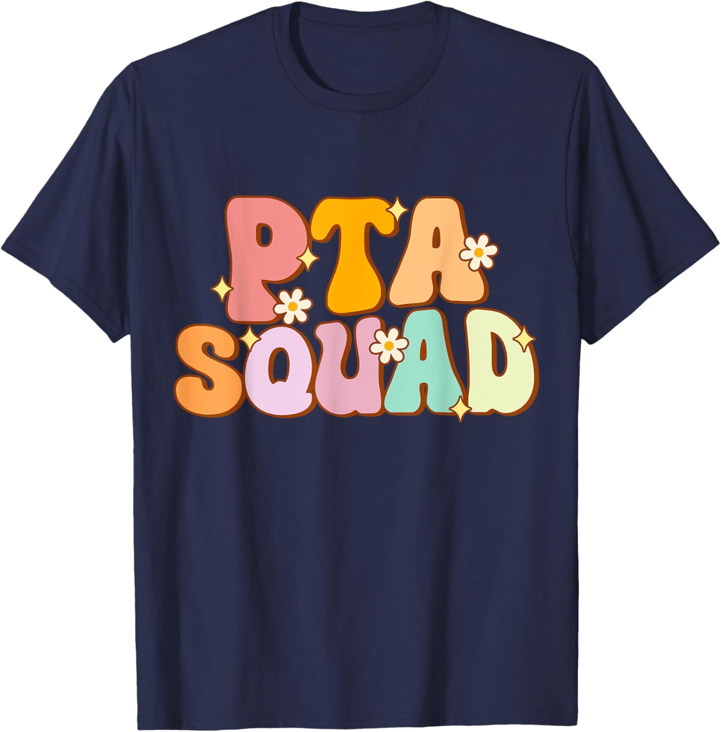 Groovy PTA Squad Parent Teacher Association Women T-Shirt - T-Shirt | Navy
