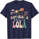 Happiness is Being a Lola Floral Design Lola Mother's Day T-Shirt - T-Shirt | Navy