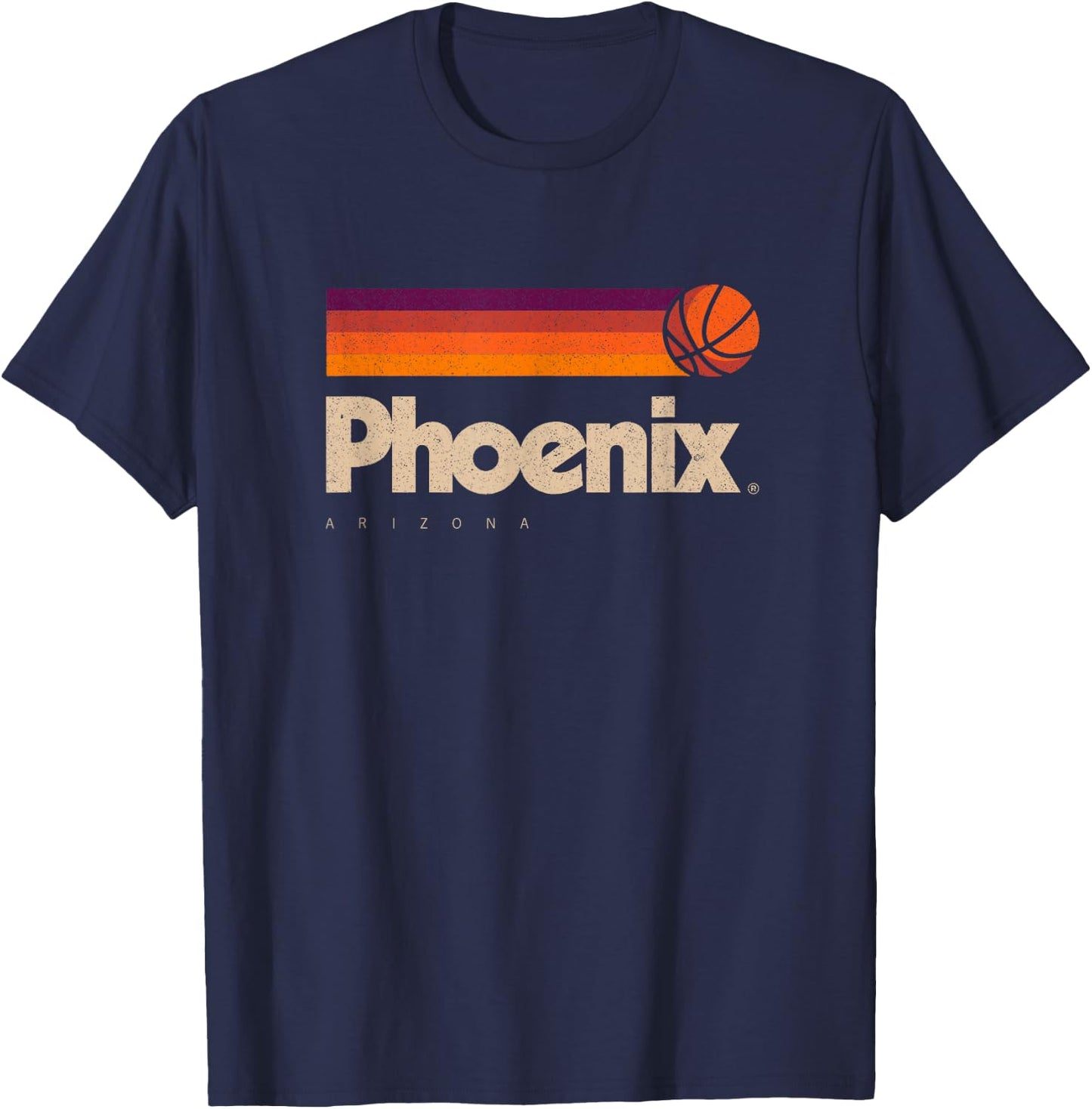 Phoenix Basketball B-Ball City Arizona Retro Phoenix T-Shirt - T-Shirt | Navy