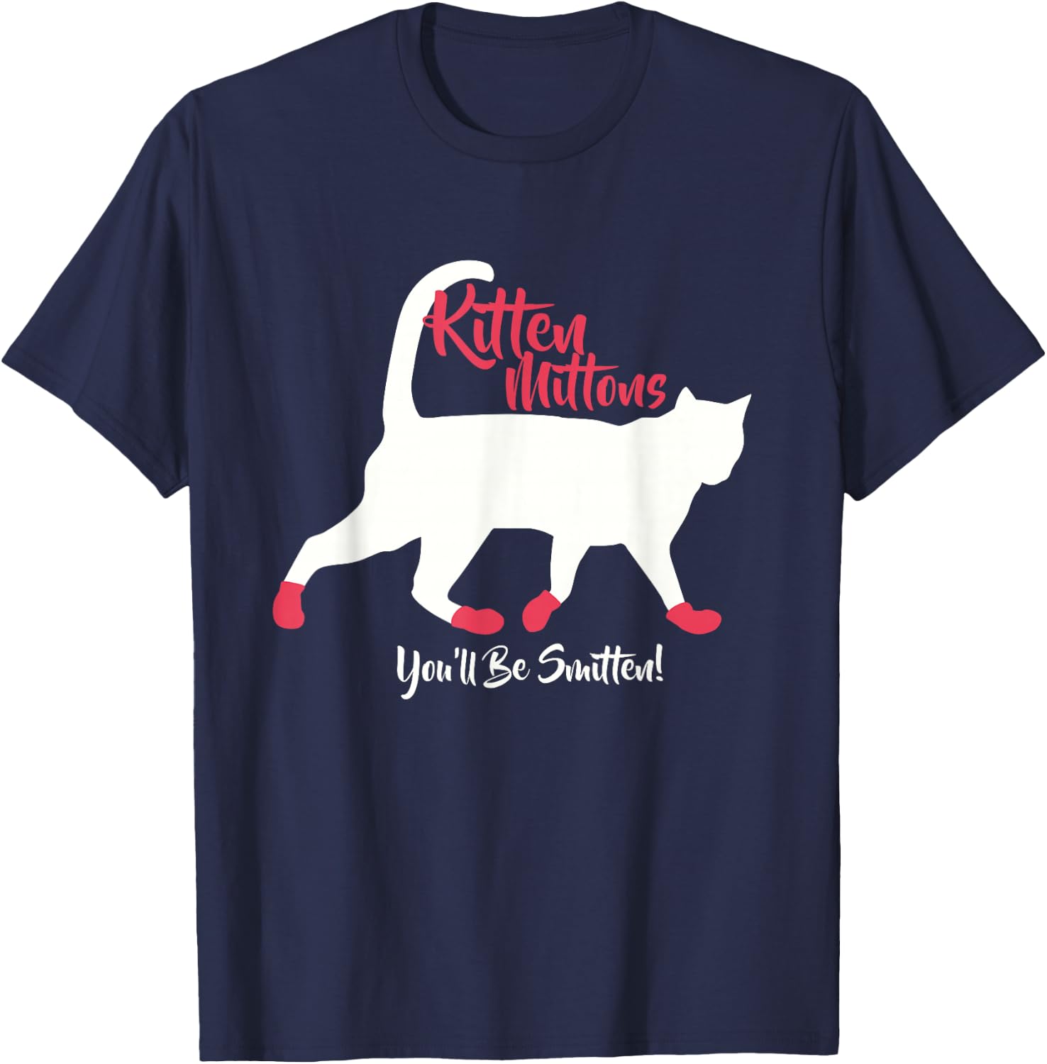 Kitten Mittons You'll Be Smitten T-Shirt - T-Shirt | Navy