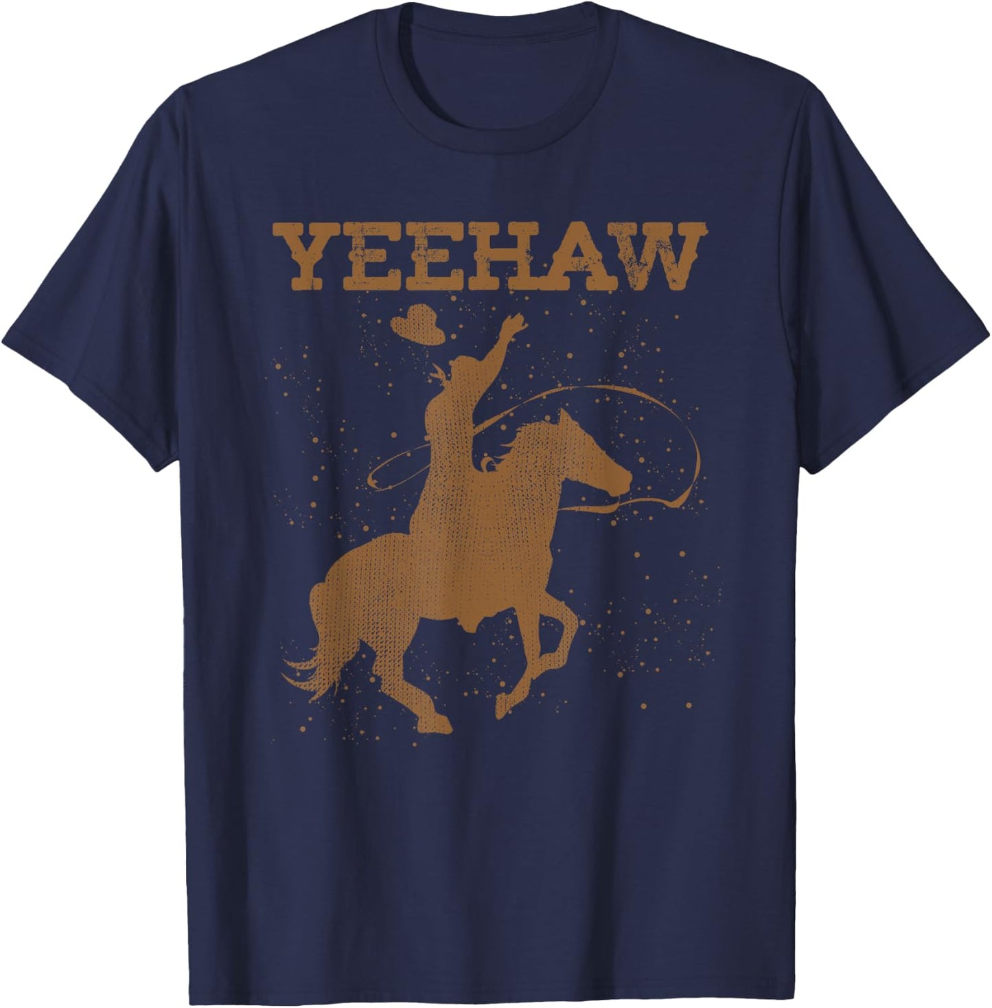 Yeehaw Bull Riding Texas Funny Western Cowboy Gift Cowboy Small T-Shirt - T-Shirt | Navy