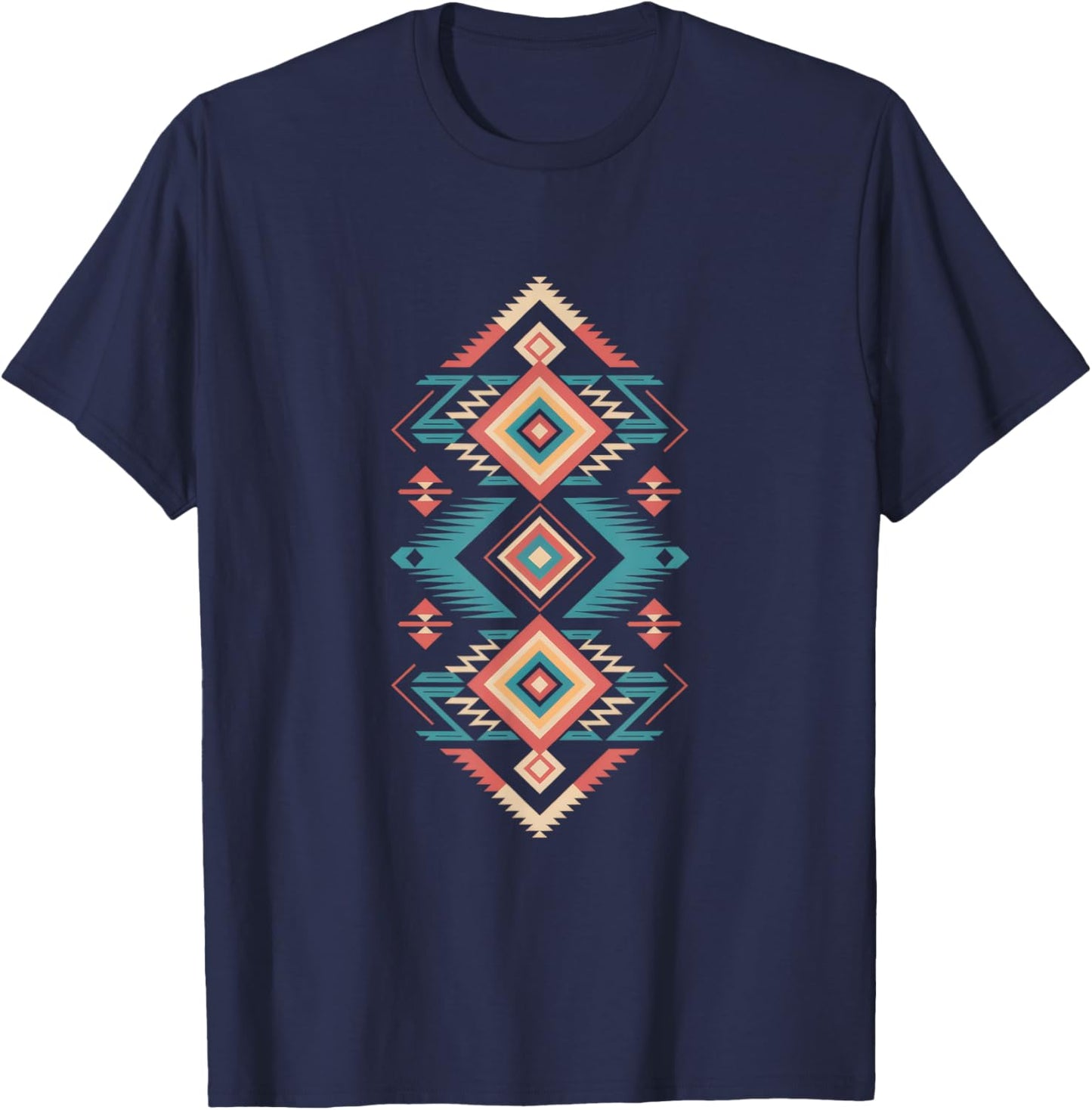 Geometrisches Muster Indianer Geometrisch Azteken T-Shirt - T-Shirt | Navy