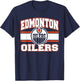 Edmonton Oilers Stripe Blue Officially Licensed T-Shirt - T-Shirt | Navy