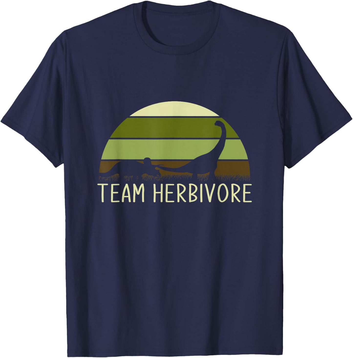 Vegan & Vegetarian Quotes Team Herbivore Vegetarian - Adult - Black - Small - Short Sleeve - - Modern Animal Pattern - All Seasons - 1 Count T-Shirt - T-Shirt | Navy