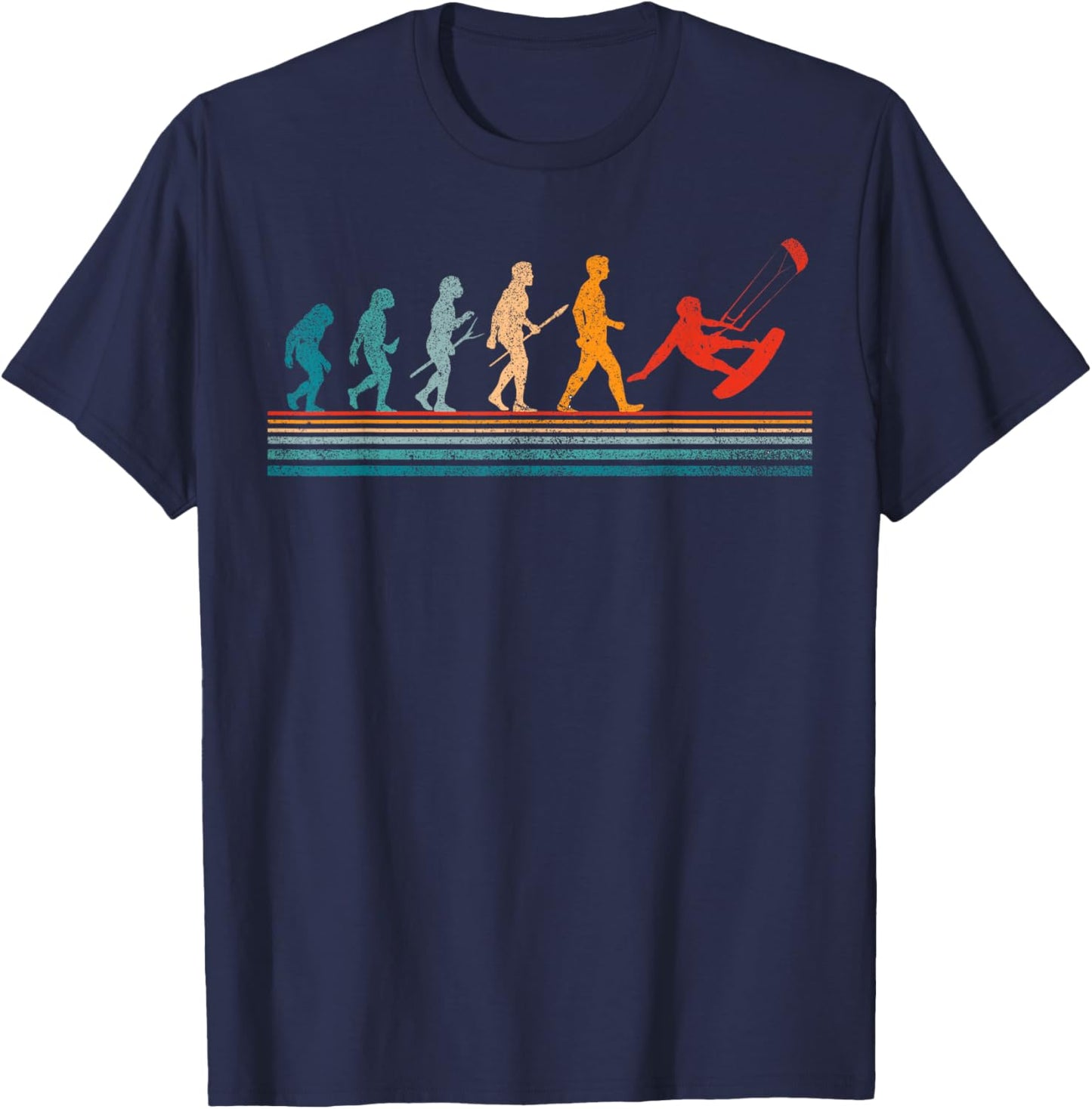 Kite Surfing Evolution Kiteboarder Kiteboarding Kite Surfer T-Shirt - T-Shirt | Navy