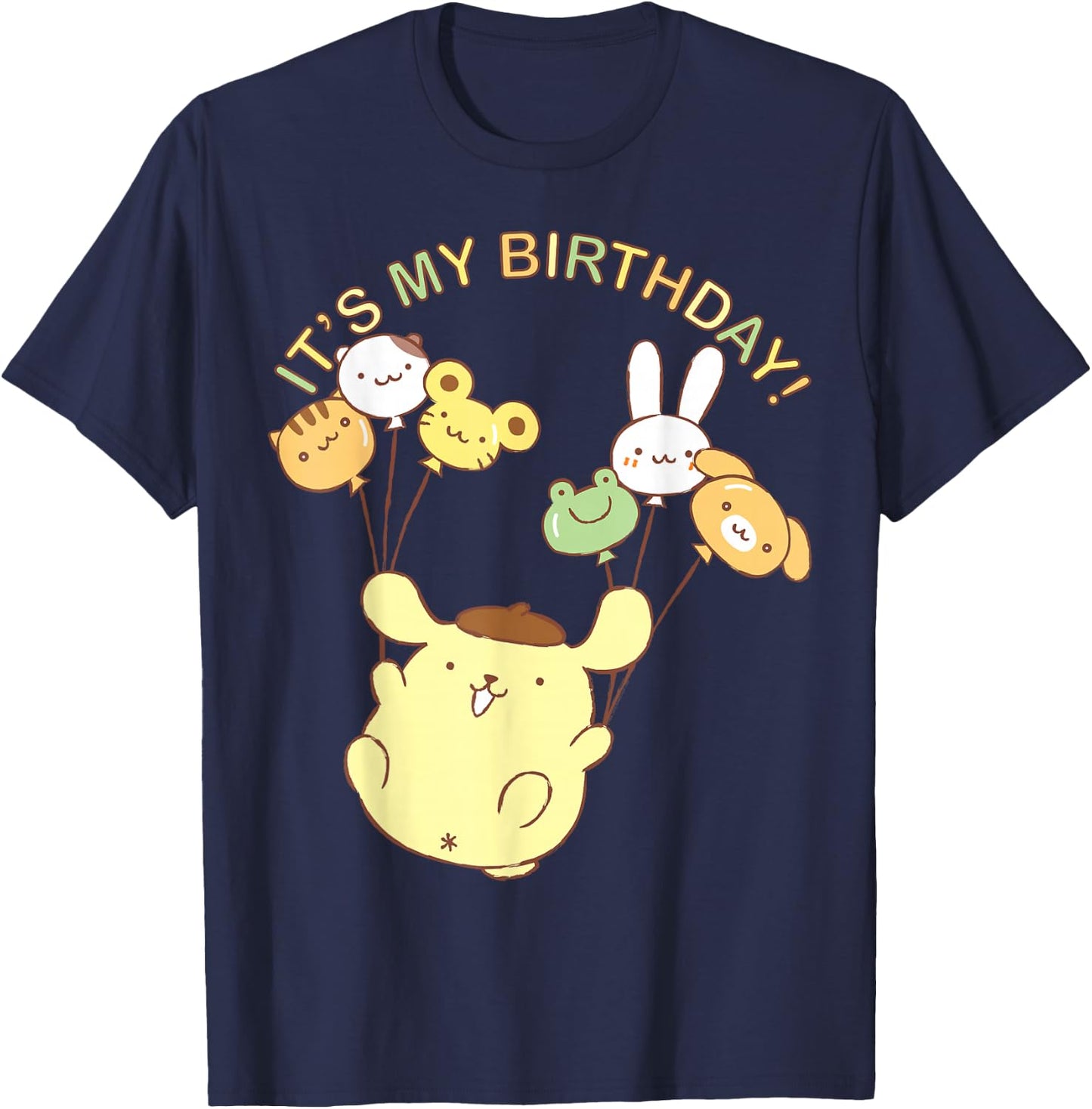Pompompurin Its My Birthday Small T-Shirt - T-Shirt | Navy