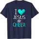 I Love Jesus And Cheer Christian Cheerleading Sport Shirt T-Shirt - T-Shirt | Navy