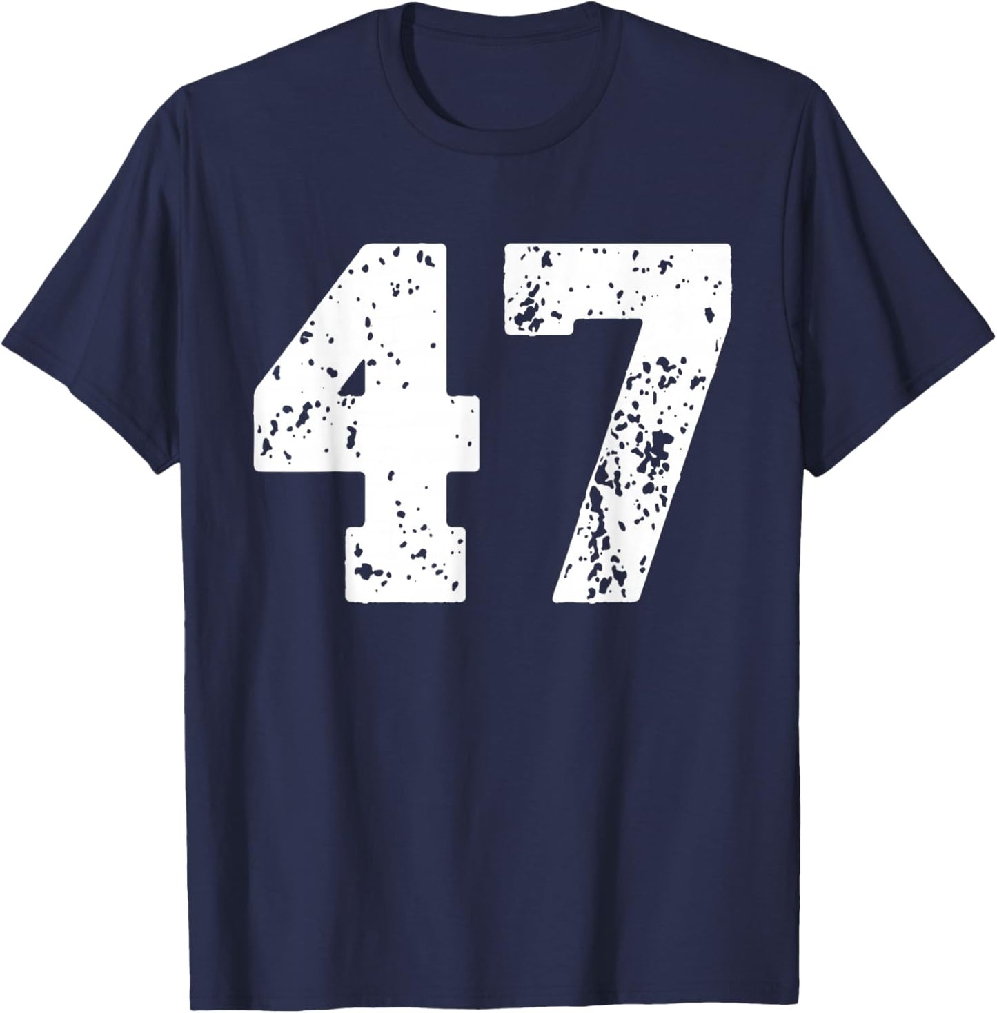 Number 47 White Best Classic College Style Birthday Funny T-Shirt - T-Shirt | Navy