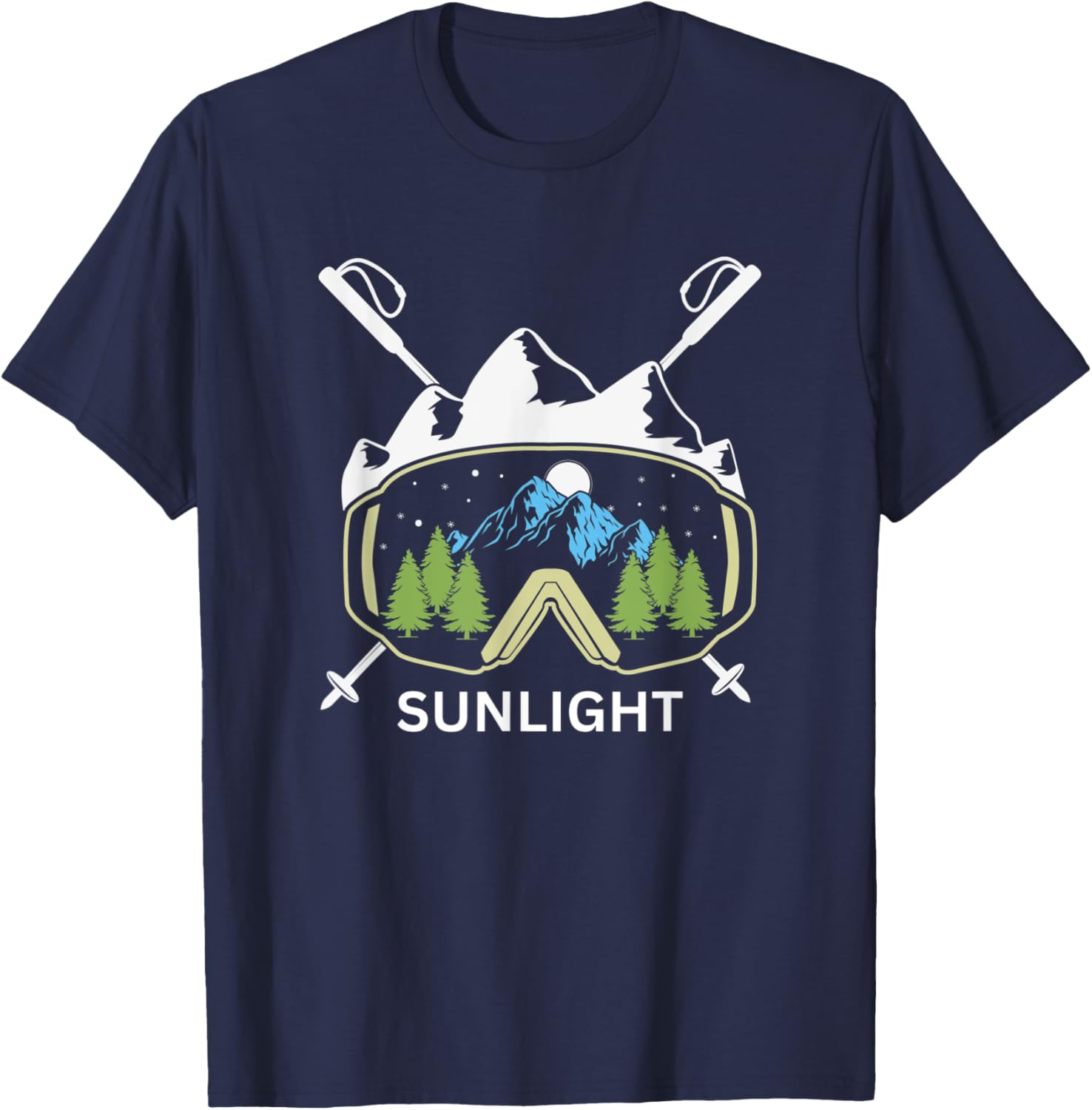Sunlight Colorado Ski Goggles and Skies T-Shirt - T-Shirt | Navy