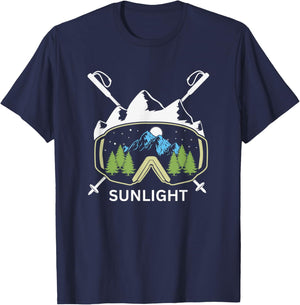 Sunlight Colorado Ski Goggles and Skies T-Shirt - T-Shirt | Navy
