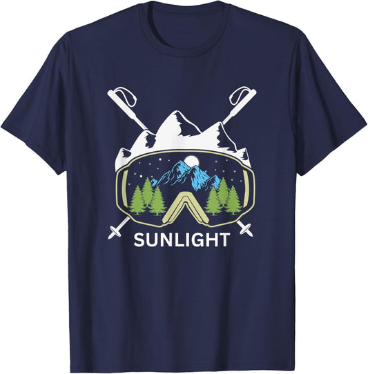 Sunlight Colorado Ski Goggles and Skies T-Shirt - T-Shirt | Navy