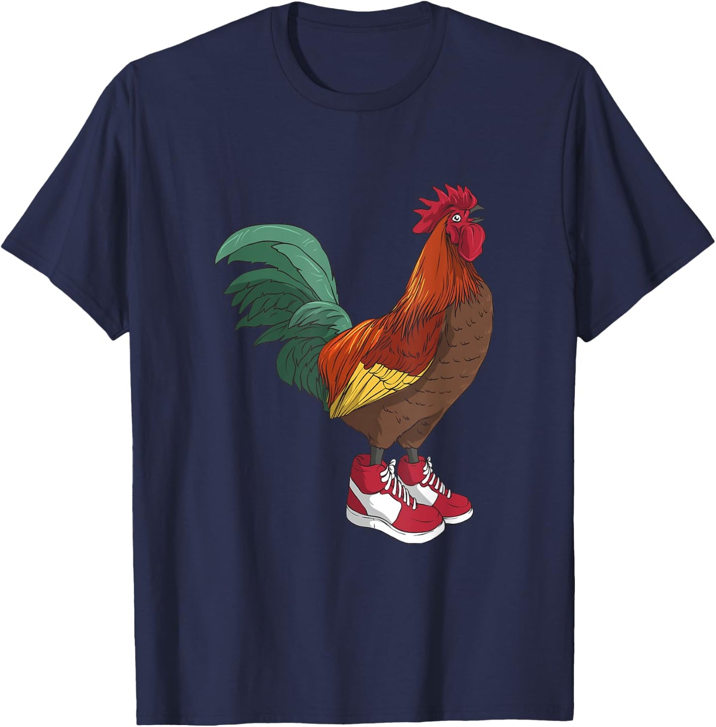 Chicken Wearing Sneakers Dank Meme T-Shirt - T-Shirt | Navy