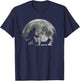 Bigfoot Walking a Dog Funny Basset Hound Moon Halloween Women Kids T-Shirt - T-Shirt | Navy
