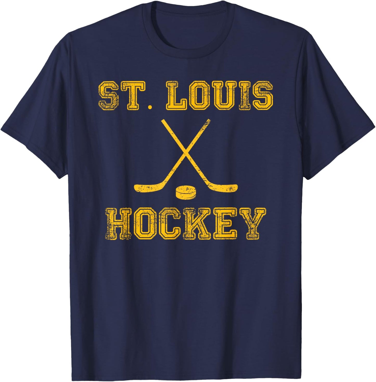 St. Louis Ice Hockey Sticks State Outile STL T-Shirt - T-Shirt | Navy